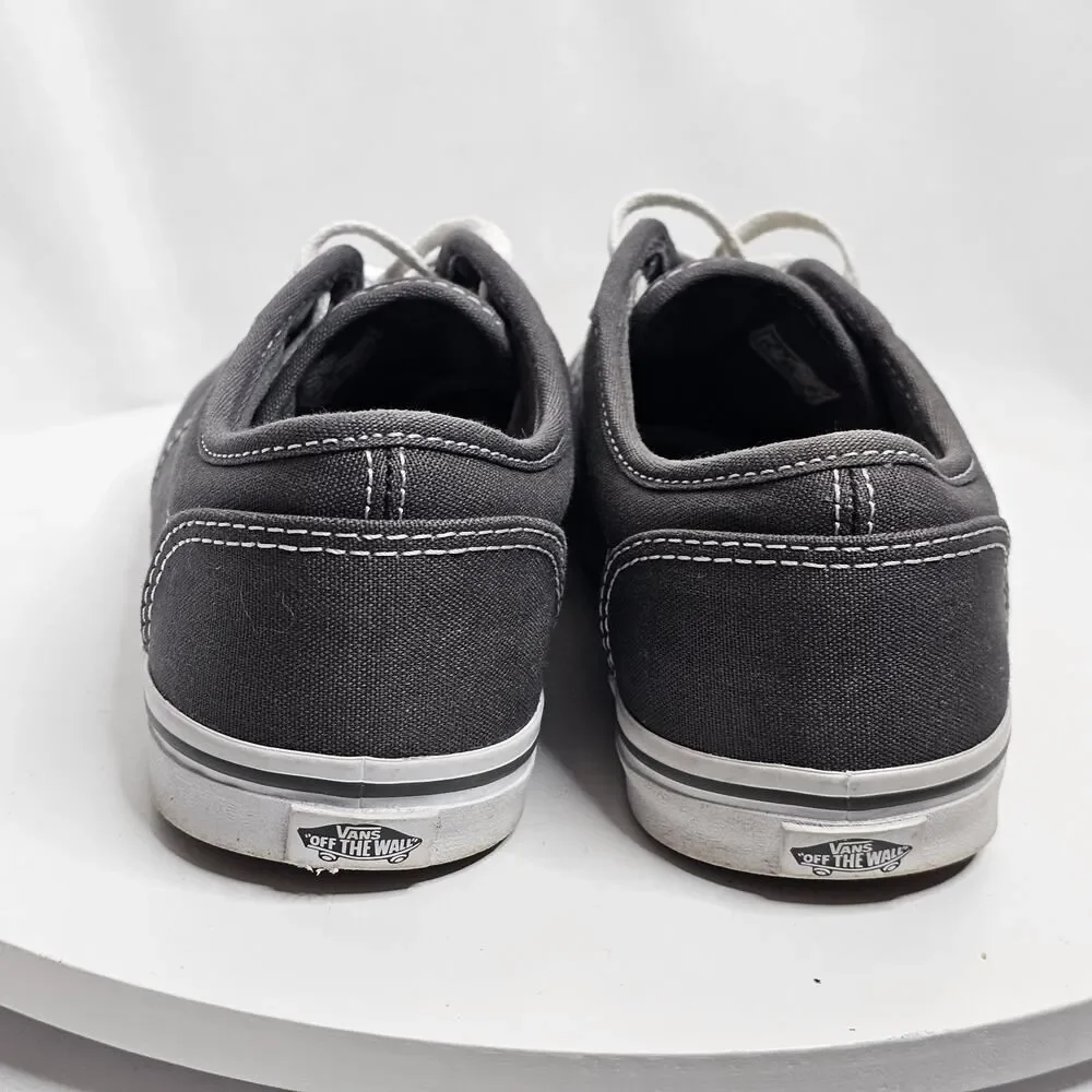 Vans Gray White Women’s‎ Size 6.5 Men’s 5 Canvas Lace Up Skater Sneakers Shoes